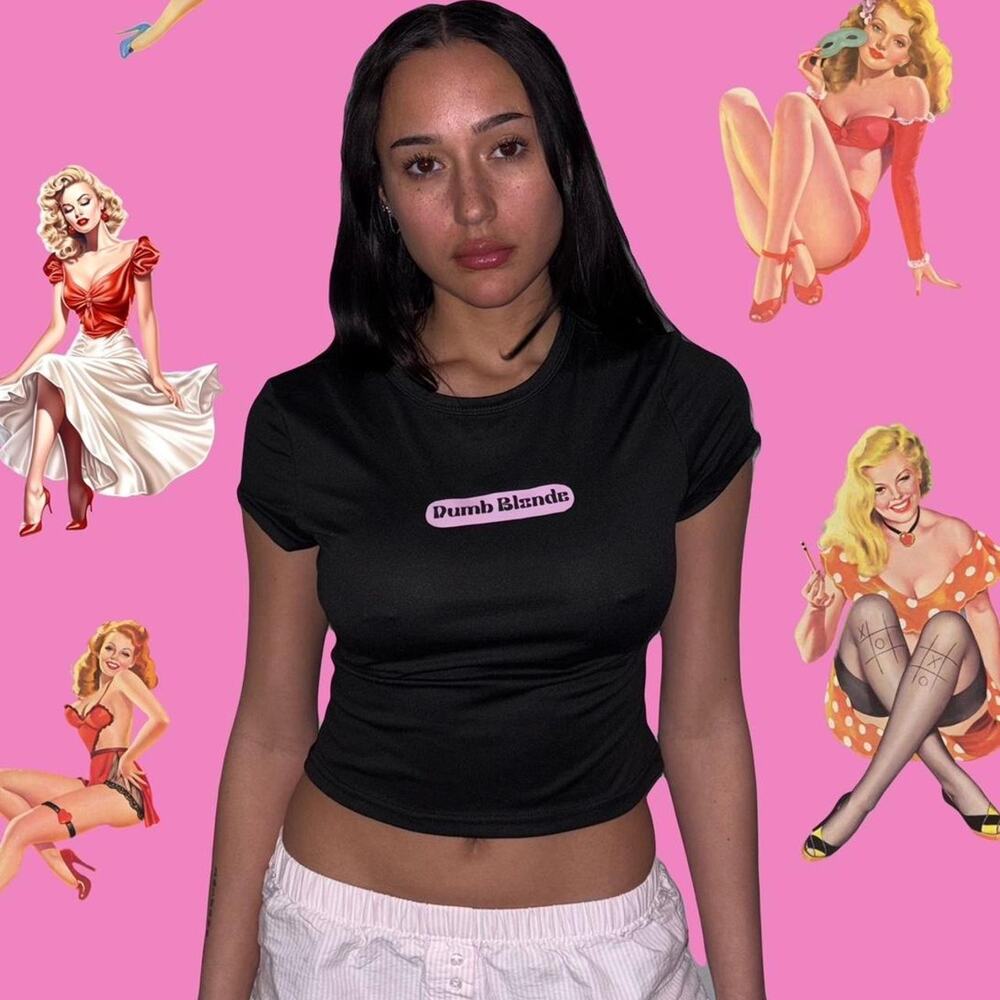 Black graphic baby tee